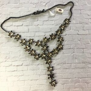 Boho Multi Color Metal Flower Y Necklace